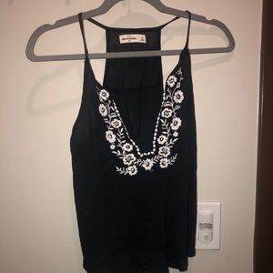 navy abercrombie flowy tank top